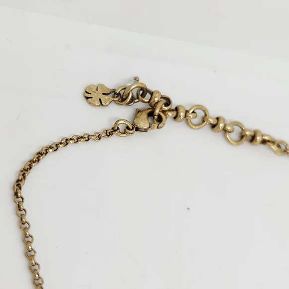 Lucky Brand Dainty Lotus Flower Gold Tone "Healing" Adjustable Necklace Floral - Picture 4 of 5